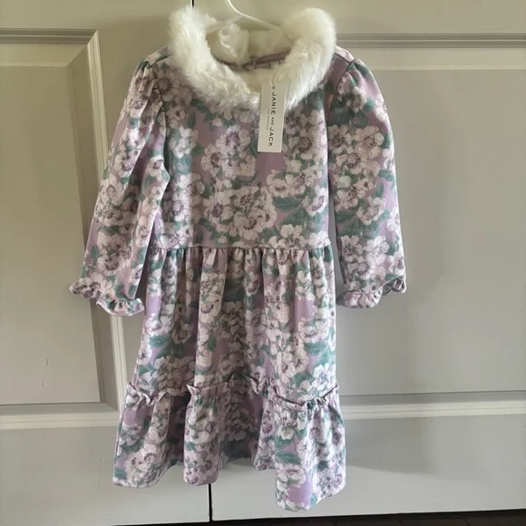 janie and jack purple floral dress Janie And Jack Lilac Breeze Floral Ruffle Collar Dress Size 6